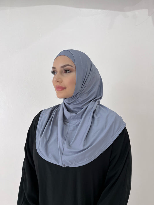Purple Grey Two Piece Amira Hijab Set