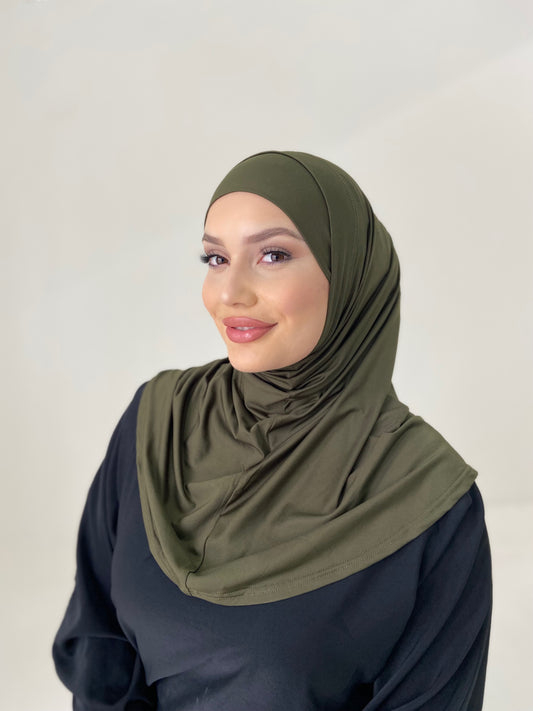Khaki Two Piece Amira Hijab Set