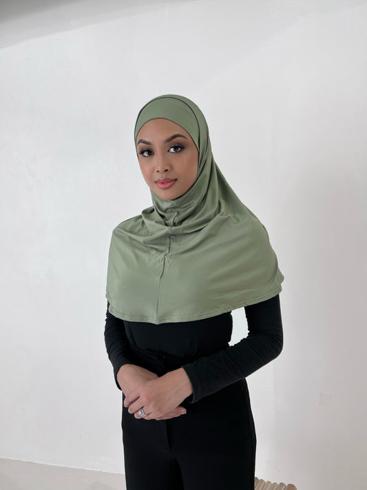 Pistachio Green Two Piece Amira Hijab Set