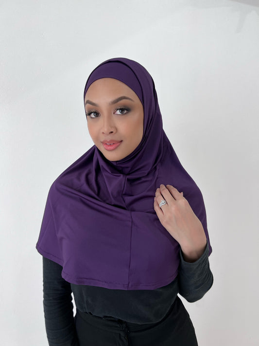 Dark Purple Two Piece Amira Hijab Set
