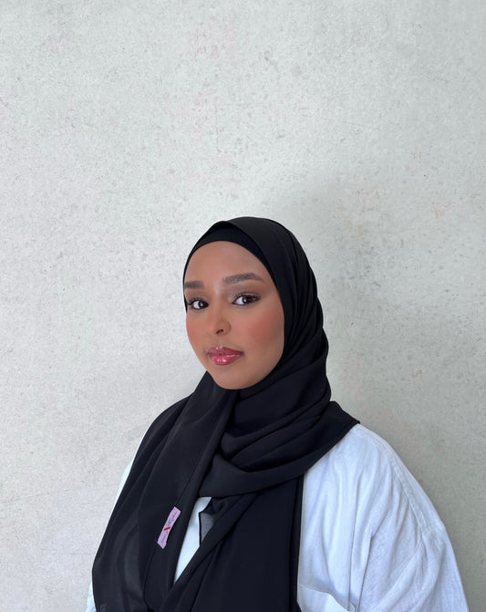 black chiffon hijab 