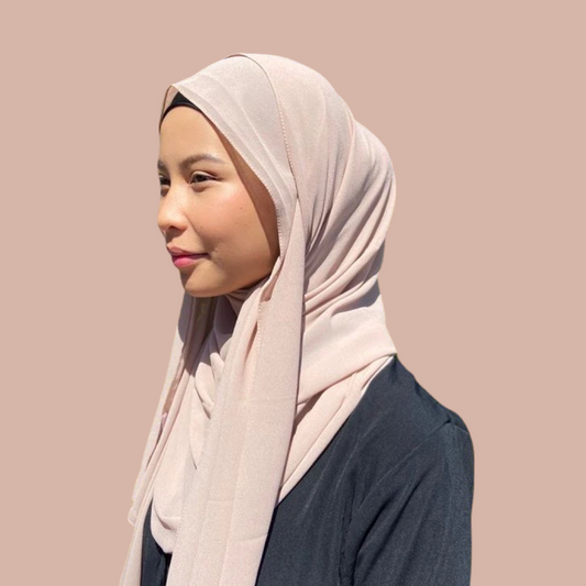 neutral nude chiffon hijab scarf