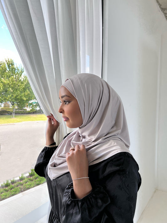 Light Grey Two Piece Amira  Hijab Set